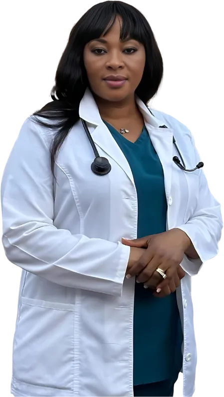 Doctor smiling at SameCare Health Services clinic reception